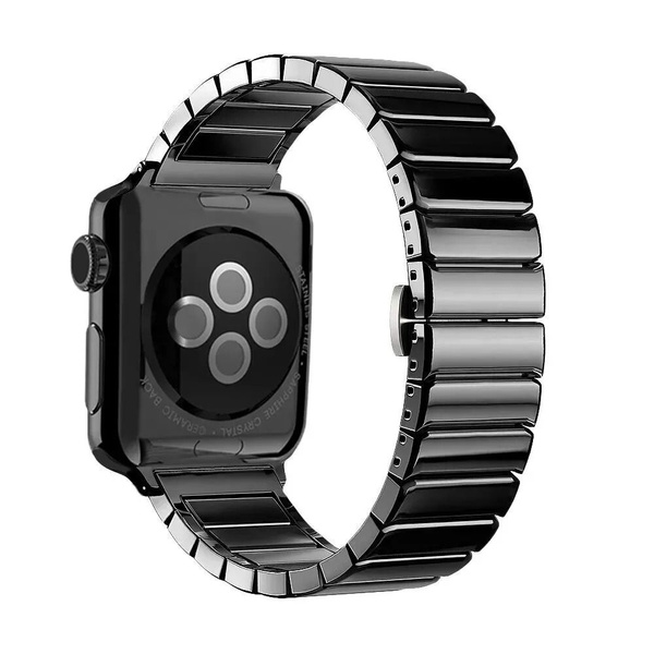 Керамический блочный ремешок для смарт часов Apple Watch (series 1-7 ...