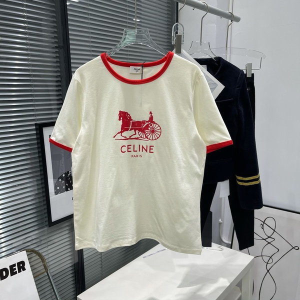Футболка CELINE, размер 44, цвет бежевый - купить по выгодной цене в ...