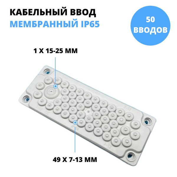 Кабельный ввод мембранный HTC-50 IP65 50 вводов 49x7-13, 1x15-25, IP65 ...