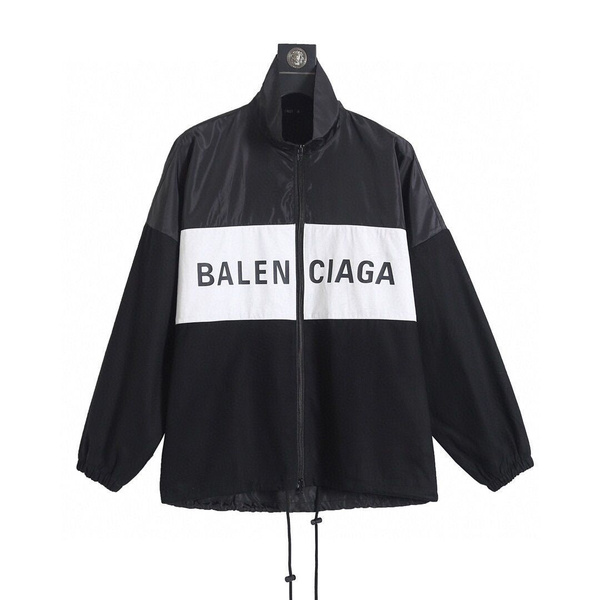 Пальто Balenciaga, Демисезон, размер 50, цвет черно-серый, Полиэфирный ...