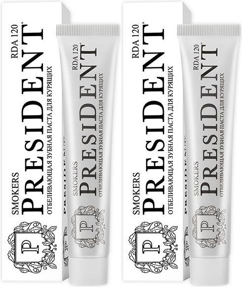 Зубная паста President Smokers Для курящих, комплект: 2 упаковки по 75 ...