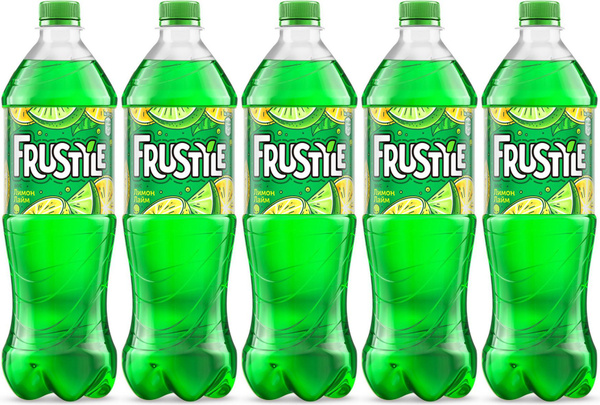 Газированный напиток Frustyle лимон-лайм, комплект: 5 упаковок по 1 л ...