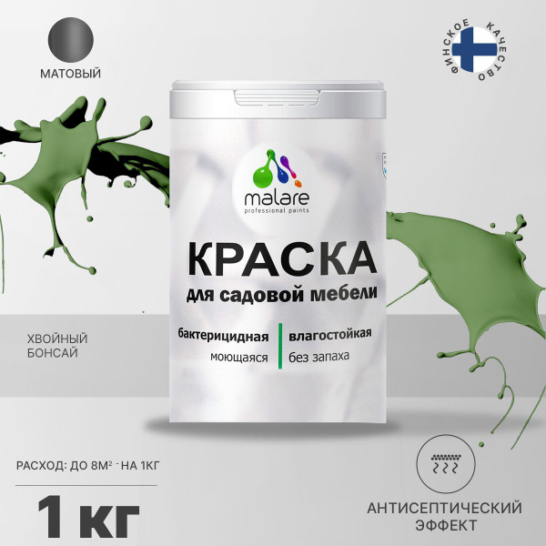 Характеристики Краска Malare (серия "Яркие тона") для садовой мебели ...