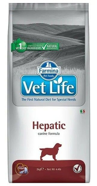 Корм VET LIFE DOG HEPATIC, для собак при заболеваниях печени, 2000г ...