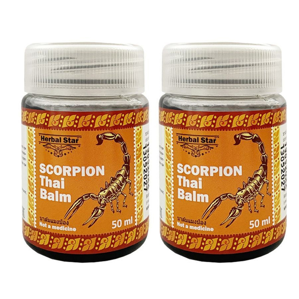 Herbal Star Бальзам для тела с ядом скорпиона Scorpion Thai Balm, 50 мл ...