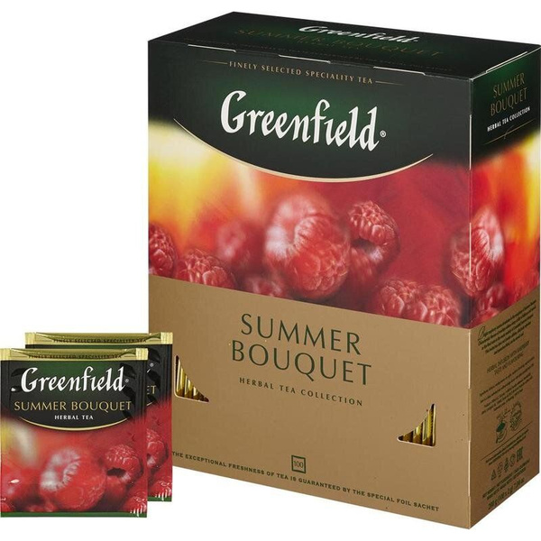 Greenfield Чай в пакетиках Summer Bouquet фруктовый, 100 пакетиков ...