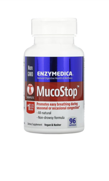 Ферменты для Облегчения Дыхания ENZYMEDICA MucoStop 96 капсул - купить ...