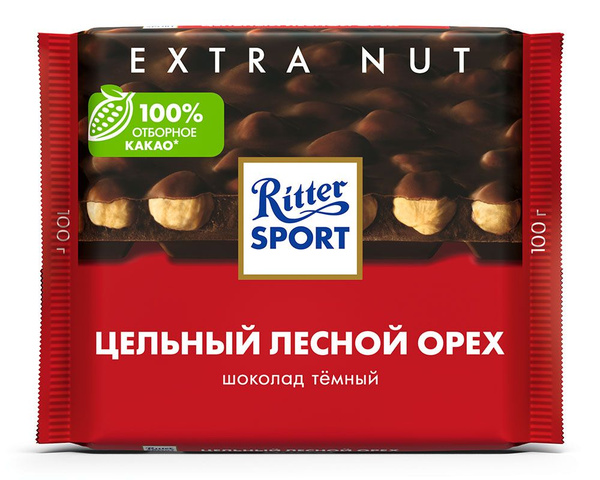 Шоколад Ritter Sport "Цельный лесной орех", 100 г 1шт - купить с ...
