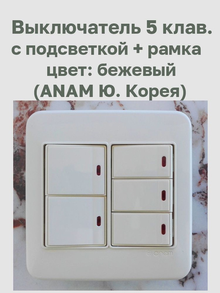 Выключатель ANAM, клавиш 5 шт, монтаж Скрытый - купить с доставкой по ...