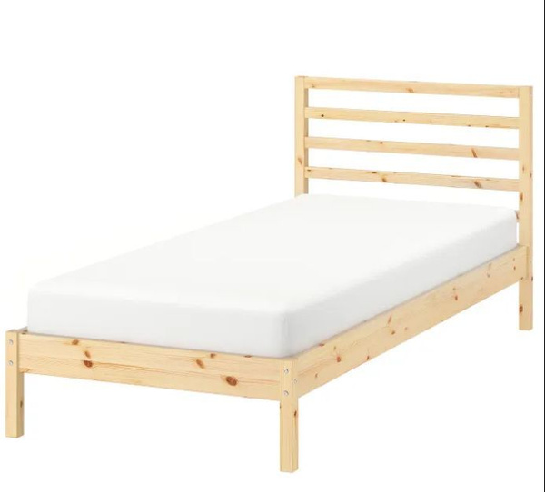 Кровать деревянная на ножках IKEA Tarva (90*200) c деревянным ...