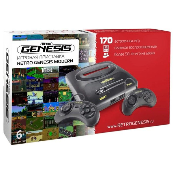 Retro genesis игровая приставка как подключить Игровая приставка Sega Retro Genesis Modern, 16-bit, 170 игр, 2 геймпада - купит