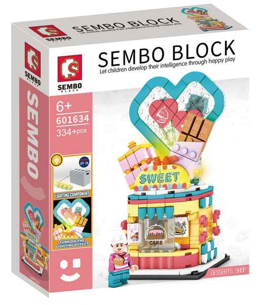 Конструктор SEMBO Пекарня-кондитерская, со светом, 3 батарейки AG13 в ...