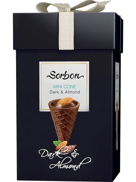 SORBON Конфеты Мини-рожок Темный шоколад и миндаль 200г купить на OZON ...