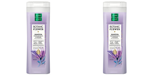 Чистая Линия Шампунь для волос Pure line Botanic Flower, Ультрасвежесть ...