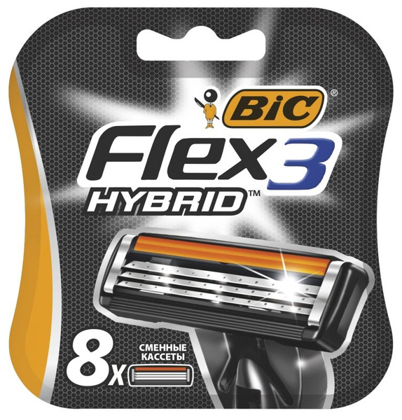 Сменные кассеты для бритья BIC Flex 3 Hybrid, 8 шт - купить с доставкой ...