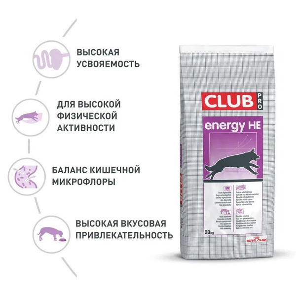 Royal Canin Club HE корм для очень активных собак 20 кг - купить с ...