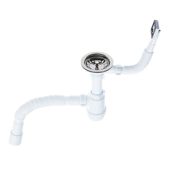 Сифон АНИ пласт Грот A0145SА15 3 1/2"х40 мм с прямоугольным переливом с ...