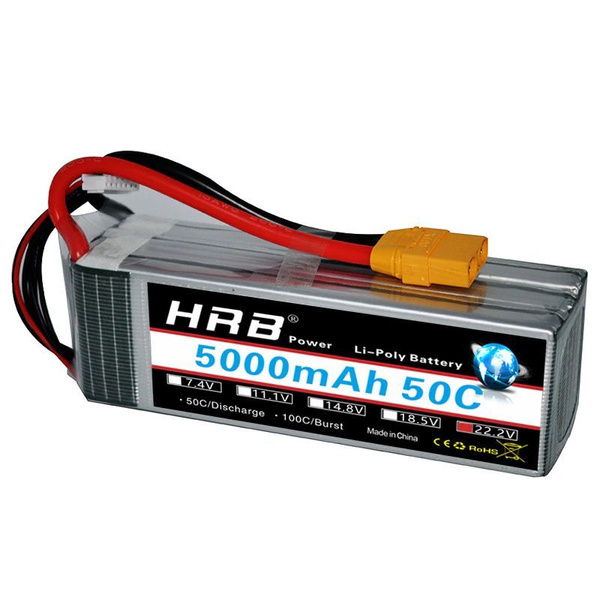 Аккумулятор HRB 6S 5000mah 50C XT60 - купить с доставкой по выгодным ...