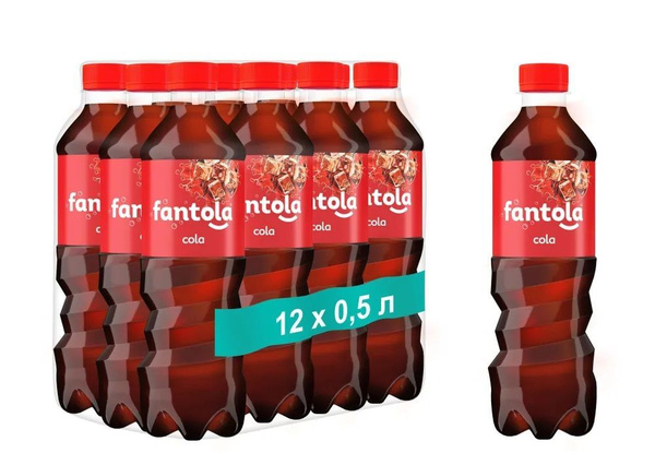 Газированный напиток Fantola "Cola", 12 шт по 0,5 л / Лимонад / Фантола ...