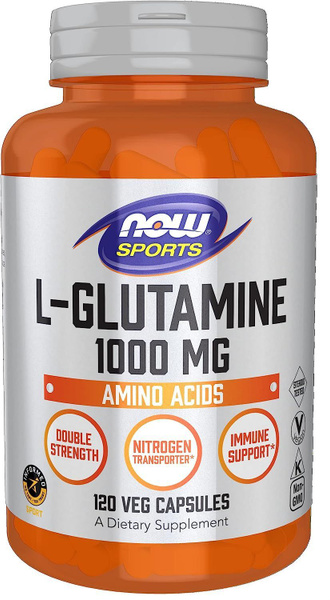 NOW Sports L-Glutamine 1000mg 120 капсул. Для быстрого восстановления ...