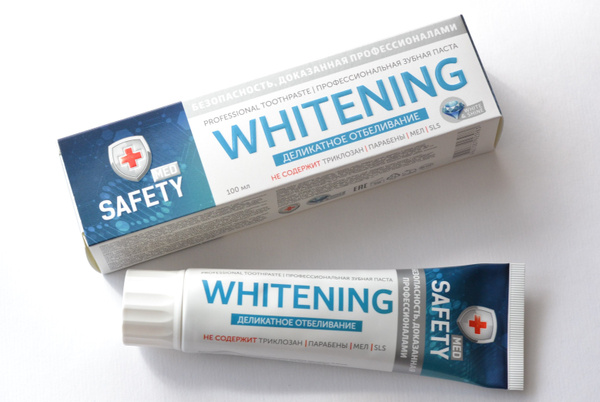 Паста зубная SAFETY MED Whitening для деликатного отбеливания зубов 100 ...