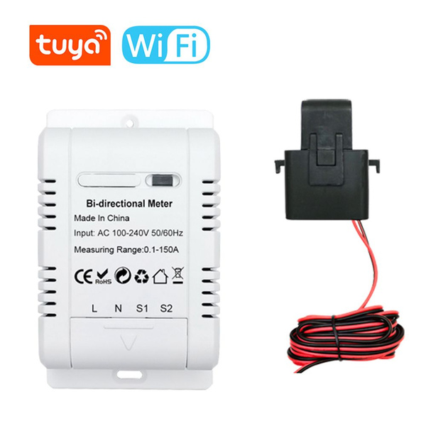 Умный двусторонний электросчетчик Tuya Wi-Fi с кабелем 1,5 м купить на ...