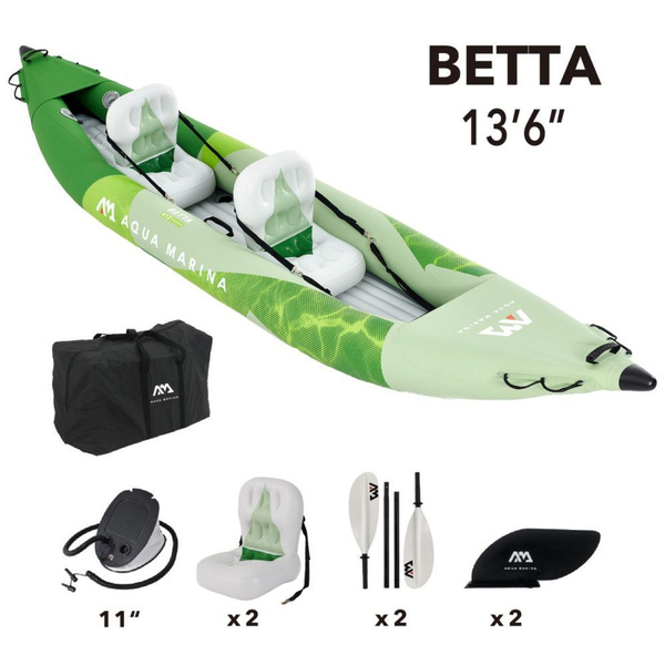 Каяк, байдарка 2 местная Aquamarina Betta 412. Полный комплект - купить ...