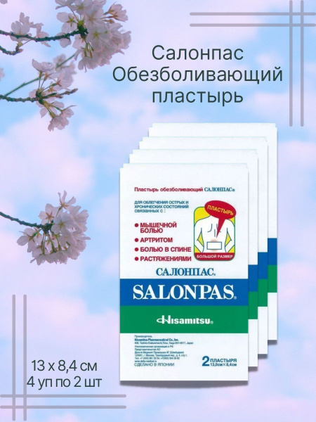 Салонпас пластырь обезболивающий 13х8,4см 2шт/уп. - купить с доставкой ...