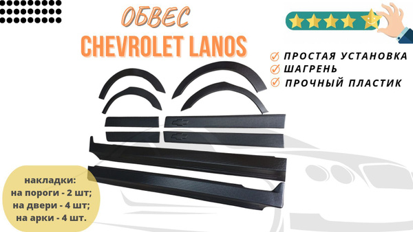 Накладки на пороги, двери и арки Chevrolet Lanos Шевроле Ланос купить ...