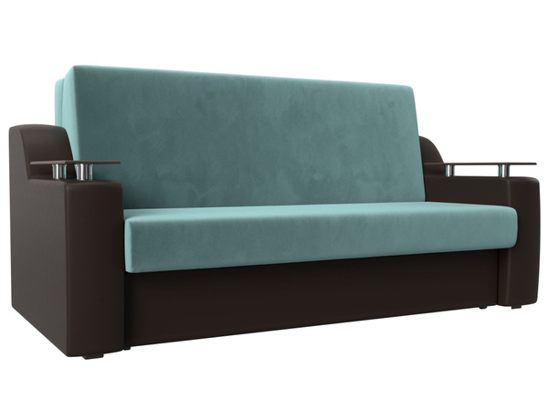 Диван-кровать Прямой диван аккордеон Сенатор 160, Велюр и Экокожа ...