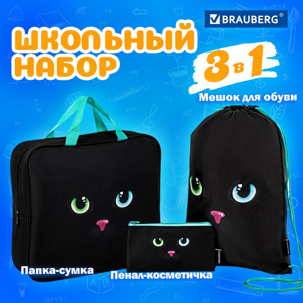 Мешок для обуви, папка, пенал детский для девочки / мальчика Brauberg ...