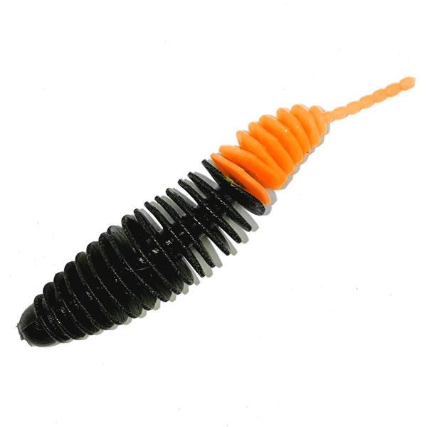 Силиконовые приманки Trout Zone Plamp, 2.5 inch, сыр, черный/оранжевый ...