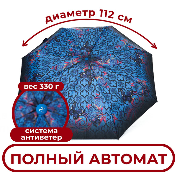 Зонт Raindrops, 3 сложения, голубой купить по низкой цене в интернет ...