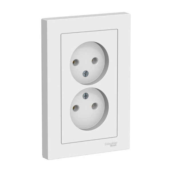 Розетка Atlasdesign SE ATN000120, 2 гнезда, в сборе, б/з, 16А, IP20 ...