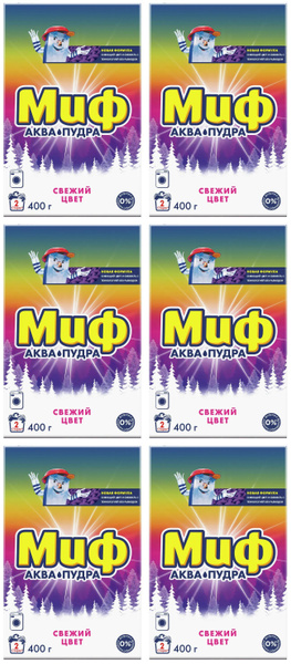Стиральный порошок Миф Автомат Для цветного свежий цвет 400 гр. 6 шт ...