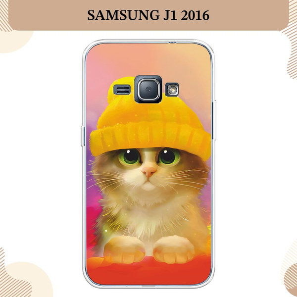 Силиконовый чехол на Samsung Galaxy J1 2016 / Самсунг J1 2016 Котенок в ...