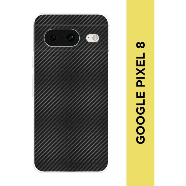 Силиконовый чехол на Google Pixel 8 / Гугл Пиксель 8 "Черный карбон ...