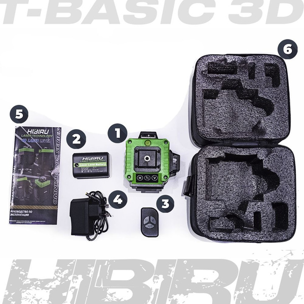 Купить Лазерный уровень HIBIRU T-Basic 3D без штатива, откалиброван, с ...
