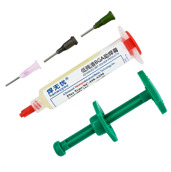Флюс для пайки NC-559-ASM, паяльный гель для SMD BGA + игла + толкатель ...