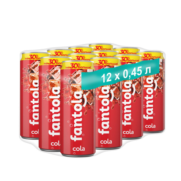 Газированный напиток Fantola Cola, 12 шт х 0,45 л - купить с доставкой ...