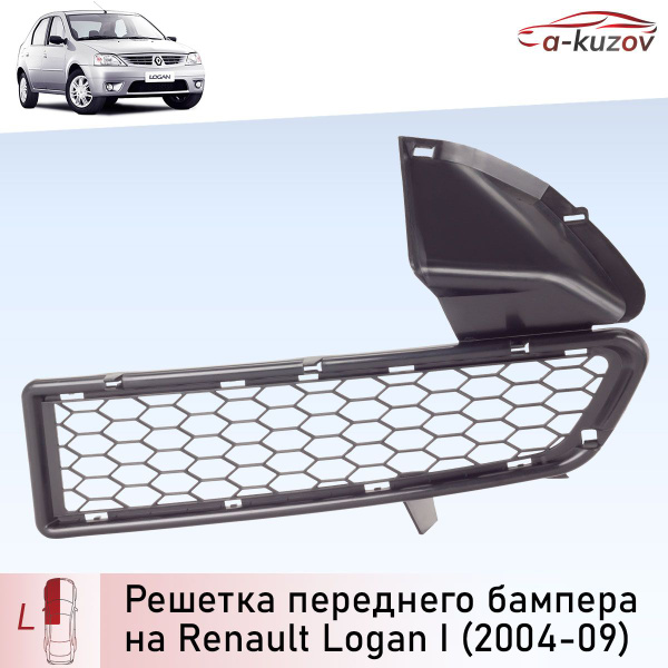 Решетка бампера левая на Рено Логан 1 фаза 1 (2004-2009) - A-Kuzov арт ...