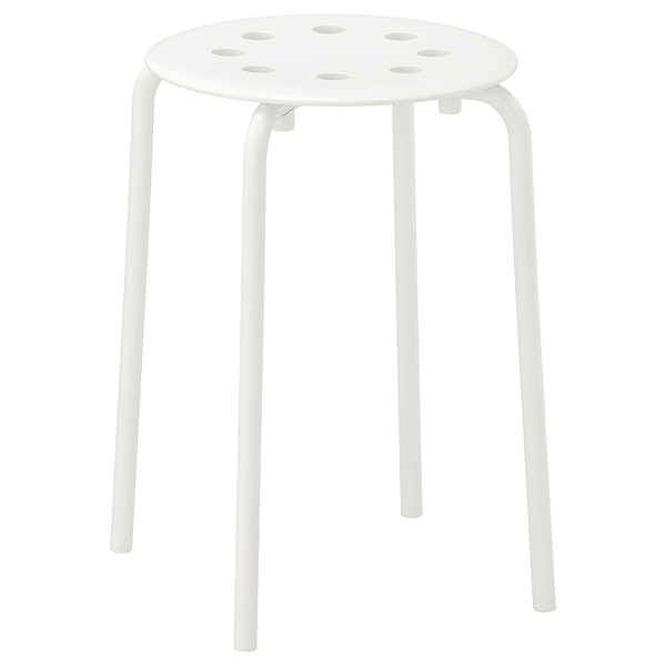 Табурет для кухни IKEA (ИКЕА) 40х40х45 см пластиковый. Цвет белый ...