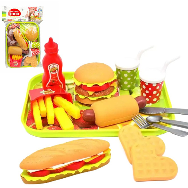 Игрушечный набор еды Фастфуд, игровой набор пластиковых продуктов, 8811 ...