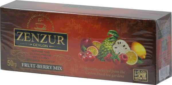 Zenzur Чай черный цейлонский Frut-Berry Mix, фруктово-ягодный, 25 ...