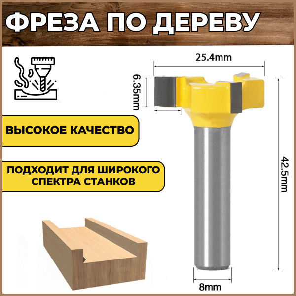 Фреза Sailboat для выравнивания поверхности по дереву, слэбов 25.4x8 мм ...
