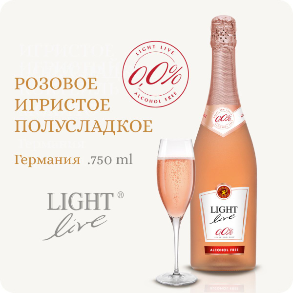 Безалкогольное шампанское, игристое вино розовое полусладкое, Германия ...