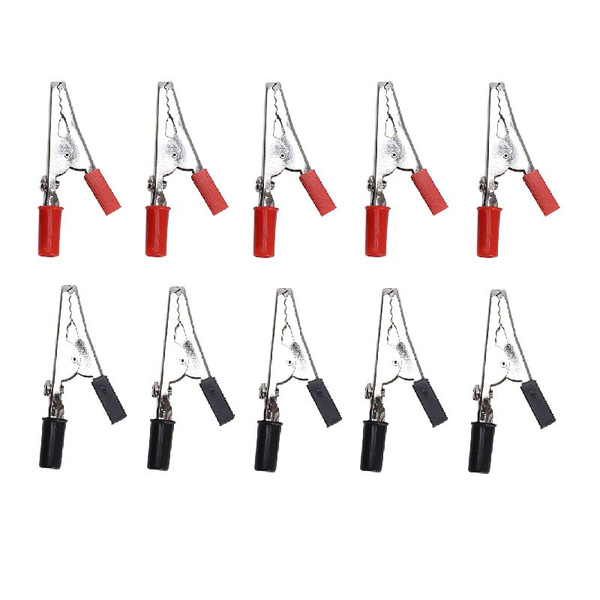 Зажим Крокодил 50 мм Красный 5 шт + Чёрный 5 шт - купить с доставкой по ...