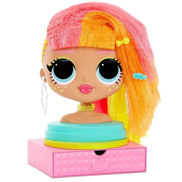 Прическа лол для девочки MGA Entertainment Кукла L.O.L. Surprise OMG Styling Head Neonlicious - купить с 