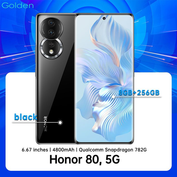 Смартфон Honor Хонор 80 256 ГБ 8 ГБ Черный OLED/AMOLED 2 SIM купить c ...