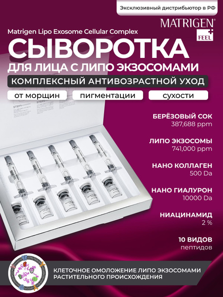 Matrigen Сыворотка для лица, антивозрастная, с липо экзосомами, набор 5 ...